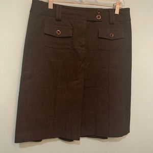 Loft 6 Preppy Minimalist Charcoal 2- Pkts A-line Tapered Waist Pleated MiniSkirt